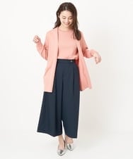 F1LFS22160 MK MICHEL KLEIN(小さいサイズ)(メゾン ドゥ サンク) 【小さいサイズ】ウエスト釦デザインガウチョパンツ/洗える ピンク