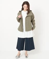 F1LFS22160 MK MICHEL KLEIN(小さいサイズ)(メゾン ドゥ サンク) 【小さいサイズ】ウエスト釦デザインガウチョパンツ/洗える ピンク