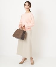 F1LFS22160 MK MICHEL KLEIN(小さいサイズ)(メゾン ドゥ サンク) 【小さいサイズ】ウエスト釦デザインガウチョパンツ/洗える ピンク