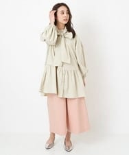 F1LFS22160 MK MICHEL KLEIN(小さいサイズ)(メゾン ドゥ サンク) 【小さいサイズ】ウエスト釦デザインガウチョパンツ/洗える ピンク