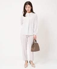 F1LFV10140 MK MICHEL KLEIN(小さいサイズ)(メゾン ドゥ サンク) 【小さいサイズ】ベーシックテーパードパンツ/制菌加工/洗える ネイビー