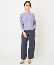 F1LFV12160 MK MICHEL KLEIN(小さいサイズ)(メゾン ドゥ サンク) 【小さいサイズ】デニムライクストレートワイドパンツ/洗える ネイビー