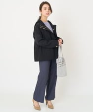 F1LFV12160 MK MICHEL KLEIN(小さいサイズ)(メゾン ドゥ サンク) 【小さいサイズ】デニムライクストレートワイドパンツ/洗える ネイビー