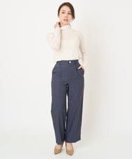 F1LFV12160 MK MICHEL KLEIN(小さいサイズ)(メゾン ドゥ サンク) 【小さいサイズ】デニムライクストレートワイドパンツ/洗える ネイビー