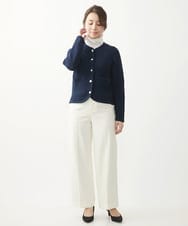 F1LFV12160 MK MICHEL KLEIN(小さいサイズ)(メゾン ドゥ サンク) 【小さいサイズ】デニムライクストレートワイドパンツ/洗える ネイビー