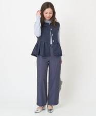 F1LFV12160 MK MICHEL KLEIN(小さいサイズ)(メゾン ドゥ サンク) 【小さいサイズ】デニムライクストレートワイドパンツ/洗える ネイビー