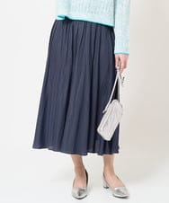 F1LGA03150 MK MICHEL KLEIN(小さいサイズ)(メゾン ドゥ サンク) 【小さいサイズ】サテンガウチョパンツ/接触冷感/洗える(新色追加) ネイビー