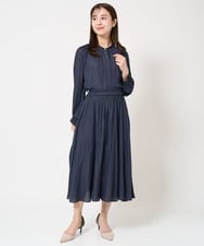 F1LGA03150 MK MICHEL KLEIN(小さいサイズ)(メゾン ドゥ サンク) 【小さいサイズ】サテンガウチョパンツ/接触冷感/洗える(新色追加) ネイビー