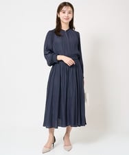 F1LGA03150 MK MICHEL KLEIN(小さいサイズ)(メゾン ドゥ サンク) 【小さいサイズ】サテンガウチョパンツ/接触冷感/洗える(新色追加) ネイビー