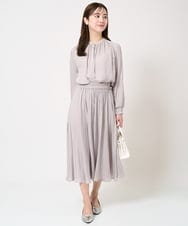 F1LGA03150 MK MICHEL KLEIN(小さいサイズ)(メゾン ドゥ サンク) 【小さいサイズ】サテンガウチョパンツ/接触冷感/洗える(新色追加) ネイビー