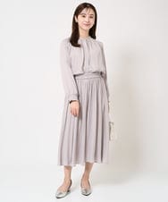 F1LGA03150 MK MICHEL KLEIN(小さいサイズ)(メゾン ドゥ サンク) 【小さいサイズ】サテンガウチョパンツ/接触冷感/洗える(新色追加) ネイビー
