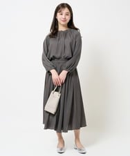 F1LGA03150 MK MICHEL KLEIN(小さいサイズ)(メゾン ドゥ サンク) 【小さいサイズ】サテンガウチョパンツ/接触冷感/洗える(新色追加) ネイビー