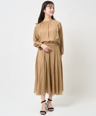 F1LGA03150 MK MICHEL KLEIN(小さいサイズ)(メゾン ドゥ サンク) 【小さいサイズ】サテンガウチョパンツ/接触冷感/洗える(新色追加) ネイビー