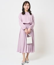 F1LGA03150 MK MICHEL KLEIN(小さいサイズ)(メゾン ドゥ サンク) 【小さいサイズ】サテンガウチョパンツ/接触冷感/洗える(新色追加) ネイビー