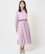 F1LGA03150 MK MICHEL KLEIN(小さいサイズ)(メゾン ドゥ サンク) 【小さいサイズ】サテンガウチョパンツ/接触冷感/洗える(新色追加) ネイビー