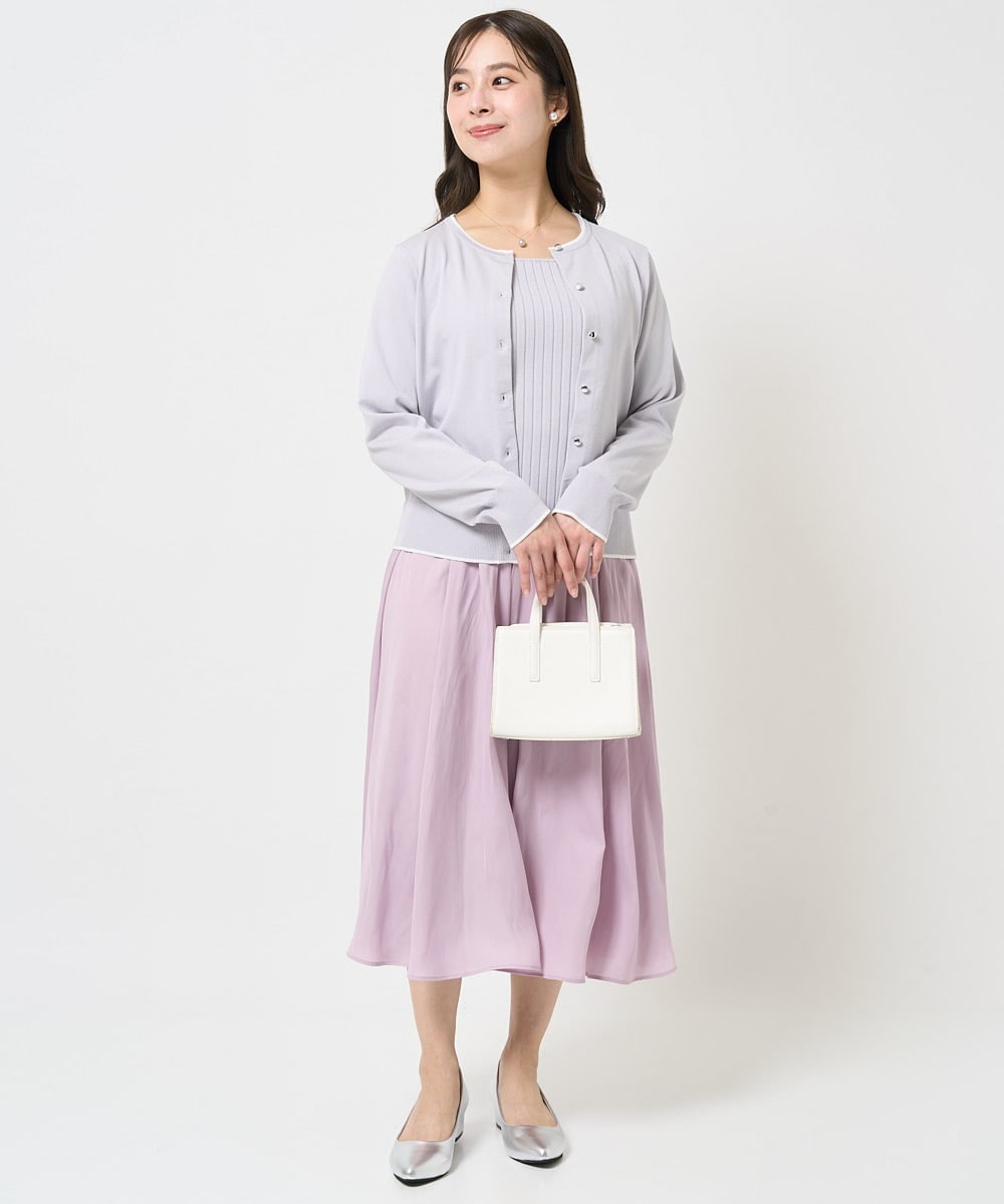 F1LGA03150 MK MICHEL KLEIN(小さいサイズ)(メゾン ドゥ サンク) 【小さいサイズ】サテンガウチョパンツ/接触冷感/洗える(新色追加) ネイビー
