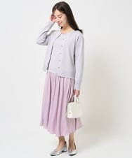 F1LGA03150 MK MICHEL KLEIN(小さいサイズ)(メゾン ドゥ サンク) 【小さいサイズ】サテンガウチョパンツ/接触冷感/洗える(新色追加) ネイビー
