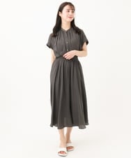 F1LGA03150 MK MICHEL KLEIN(小さいサイズ)(メゾン ドゥ サンク) 【小さいサイズ】サテンガウチョパンツ/接触冷感/洗える(新色追加) ネイビー