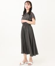 F1LGA03150 MK MICHEL KLEIN(小さいサイズ)(メゾン ドゥ サンク) 【小さいサイズ】サテンガウチョパンツ/接触冷感/洗える(新色追加) ネイビー