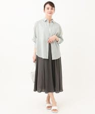 F1LGA03150 MK MICHEL KLEIN(小さいサイズ)(メゾン ドゥ サンク) 【小さいサイズ】サテンガウチョパンツ/接触冷感/洗える(新色追加) ネイビー