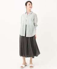 F1LGA03150 MK MICHEL KLEIN(小さいサイズ)(メゾン ドゥ サンク) 【小さいサイズ】サテンガウチョパンツ/接触冷感/洗える(新色追加) ネイビー
