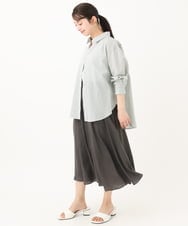 F1LGA03150 MK MICHEL KLEIN(小さいサイズ)(メゾン ドゥ サンク) 【小さいサイズ】サテンガウチョパンツ/接触冷感/洗える(新色追加) ネイビー
