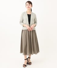 F1LGA03150 MK MICHEL KLEIN(小さいサイズ)(メゾン ドゥ サンク) 【小さいサイズ】サテンガウチョパンツ/接触冷感/洗える(新色追加) ネイビー