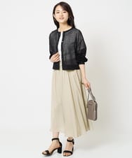 F1LGA03150 MK MICHEL KLEIN(小さいサイズ)(メゾン ドゥ サンク) 【小さいサイズ】サテンガウチョパンツ/接触冷感/洗える(新色追加) ネイビー