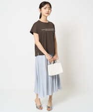 F1LGA03150 MK MICHEL KLEIN(小さいサイズ)(メゾン ドゥ サンク) 【小さいサイズ】サテンガウチョパンツ/接触冷感/洗える/新色追加//セットアップ対応 ネイビー
