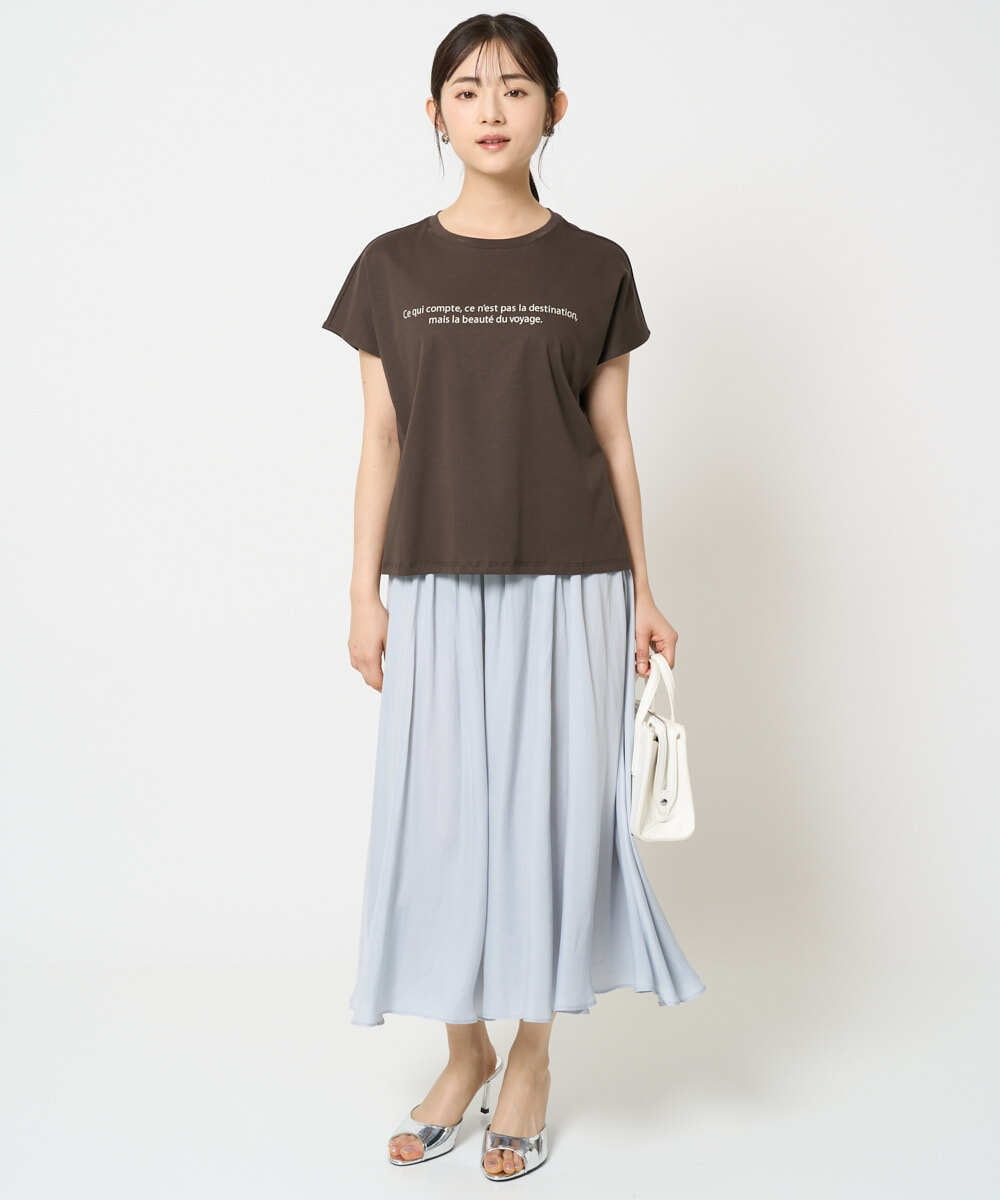 F1LGA03150 MK MICHEL KLEIN(小さいサイズ)(メゾン ドゥ サンク) 【小さいサイズ】サテンガウチョパンツ/接触冷感/洗える/新色追加//セットアップ対応 ネイビー