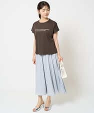F1LGA03150 MK MICHEL KLEIN(小さいサイズ)(メゾン ドゥ サンク) 【小さいサイズ】サテンガウチョパンツ/接触冷感/洗える/新色追加//セットアップ対応 ネイビー