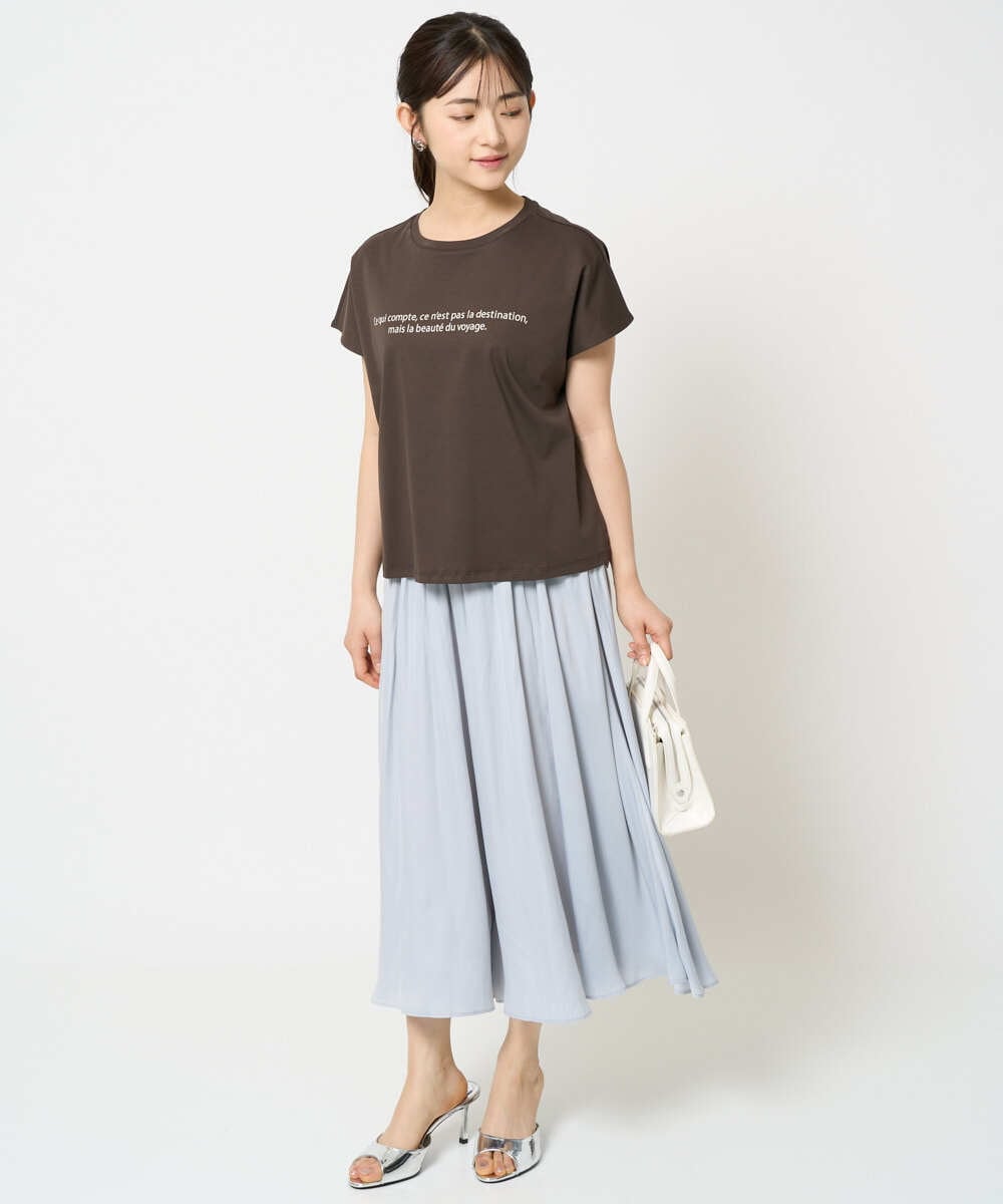 F1LGA03150 MK MICHEL KLEIN(小さいサイズ)(メゾン ドゥ サンク) 【小さいサイズ】サテンガウチョパンツ/接触冷感/洗える/新色追加//セットアップ対応 ネイビー