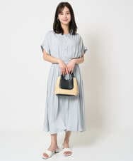 F1LGA03150 MK MICHEL KLEIN(小さいサイズ)(メゾン ドゥ サンク) 【小さいサイズ】サテンガウチョパンツ/接触冷感/洗える/新色追加//セットアップ対応 ネイビー