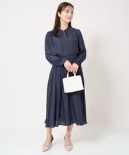 F1LGA03150 MK MICHEL KLEIN(小さいサイズ)(メゾン ドゥ サンク) 【小さいサイズ】サテンガウチョパンツ/接触冷感/洗える(新色追加) ネイビー