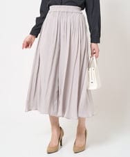 F1LGA03150 MK MICHEL KLEIN(小さいサイズ)(メゾン ドゥ サンク) 【小さいサイズ】サテンガウチョパンツ/接触冷感/洗える(新色追加) ライトグレー