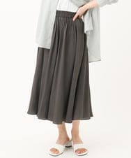 F1LGA03150 MK MICHEL KLEIN(小さいサイズ)(メゾン ドゥ サンク) 【小さいサイズ】サテンガウチョパンツ/接触冷感/洗える(新色追加) ダークグレー