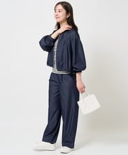 F1LGA30160 MK MICHEL KLEIN(小さいサイズ)(メゾン ドゥ サンク) 【小さいサイズ】デニムライクワイドパンツ/洗える ネイビー