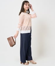 F1LGA30160 MK MICHEL KLEIN(小さいサイズ)(メゾン ドゥ サンク) 【小さいサイズ】デニムライクワイドパンツ/洗える ネイビー