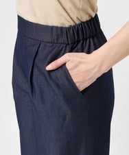 F1LGA30160 MK MICHEL KLEIN(小さいサイズ)(メゾン ドゥ サンク) 【小さいサイズ】デニムライクワイドパンツ/洗える ネイビー