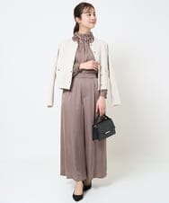 F1LGA32170 MK MICHEL KLEIN(小さいサイズ)(メゾン ドゥ サンク) 【小さいサイズ】サテンワイドシルエットパンツ/洗える ネイビー