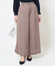 F1LGA32170 MK MICHEL KLEIN(小さいサイズ)(メゾン ドゥ サンク) 【小さいサイズ】サテンワイドシルエットパンツ/洗える モカ
