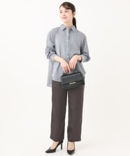 F1LGA45150 MK MICHEL KLEIN(小さいサイズ)(メゾン ドゥ サンク) 【小さいサイズ】リラックスサテンテーパードパンツ/洗える ライトグレー
