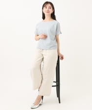 F1LGA48160 MK MICHEL KLEIN(小さいサイズ)(メゾン ドゥ サンク) 【小さいサイズ】リネン混イージーワイドパンツ/洗える ベージュ