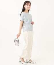 F1LGA48160 MK MICHEL KLEIN(小さいサイズ)(メゾン ドゥ サンク) 【小さいサイズ】リネン混イージーワイドパンツ/洗える ベージュ