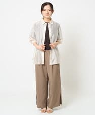 F1LGA54150 MK MICHEL KLEIN(小さいサイズ)(メゾン ドゥ サンク) 【小さいサイズ】サイドスリットセミワイドパンツ/洗える ダークグレー