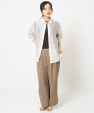 F1LGA54150 MK MICHEL KLEIN(小さいサイズ)(メゾン ドゥ サンク) 【小さいサイズ】サイドスリットセミワイドパンツ/洗える ダークグレー