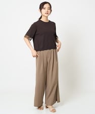 F1LGA54150 MK MICHEL KLEIN(小さいサイズ)(メゾン ドゥ サンク) 【小さいサイズ】サイドスリットセミワイドパンツ/洗える ダークグレー