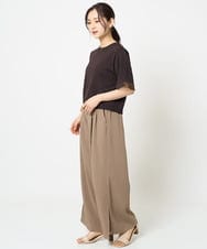 F1LGA54150 MK MICHEL KLEIN(小さいサイズ)(メゾン ドゥ サンク) 【小さいサイズ】サイドスリットセミワイドパンツ/洗える ダークグレー