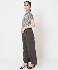 F1LGA54150 MK MICHEL KLEIN(小さいサイズ)(メゾン ドゥ サンク) 【小さいサイズ】サイドスリットセミワイドパンツ/洗える ダークグレー