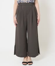 F1LGA54150 MK MICHEL KLEIN(小さいサイズ)(メゾン ドゥ サンク) 【小さいサイズ】サイドスリットセミワイドパンツ/洗える ダークグレー